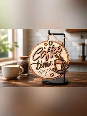 3D Coffee Time Wall Sign